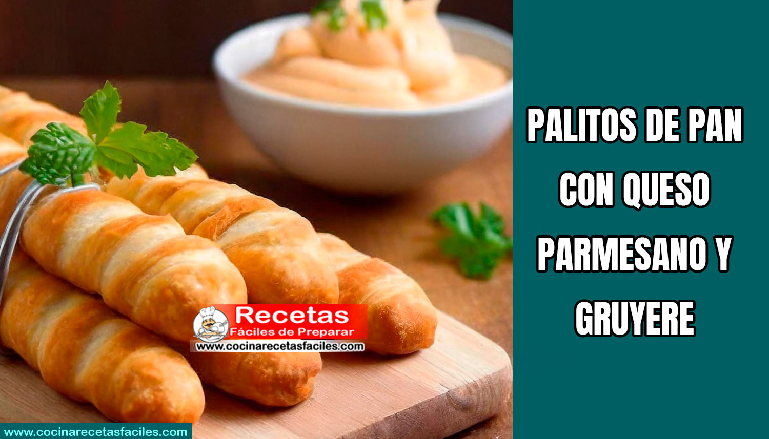 Palitos de pan con queso parmesano y gruyere
