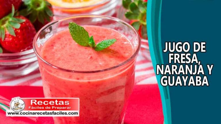 Jugo de fresa ,naranja y guayaba