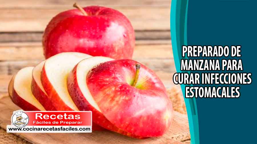 Preparado de manzana para curar infecciones estomacales