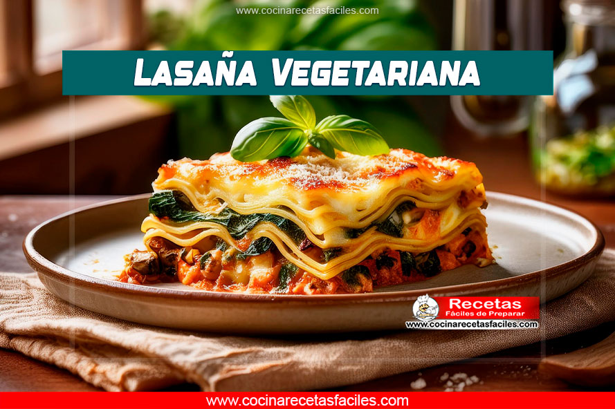 Lasaña vegetariana con zucchini y champiñones