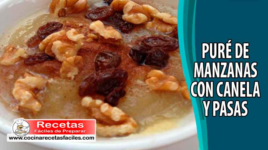 Puré de manzanas con canela, pasas y nueces
