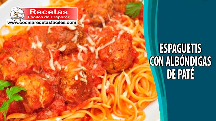 Espaguetis con albóndigas de paté