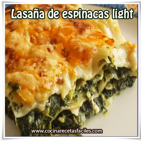 Lasaña de espinacas light Rica lasaña vegetariana hecha con un relleno de espinaca con queso para un sabor excepcional.
