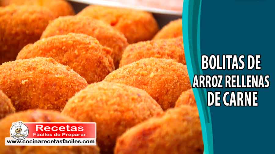 Bolitas de arroz rellenas de carne