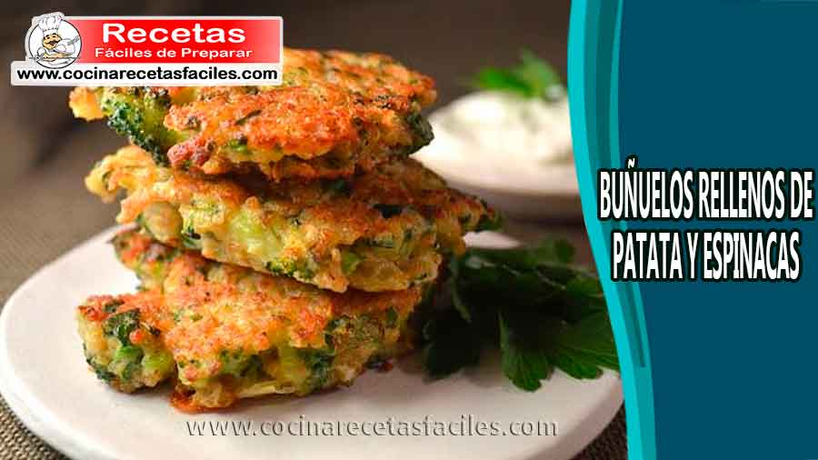 Buñuelos rellenos de patata y espinacas