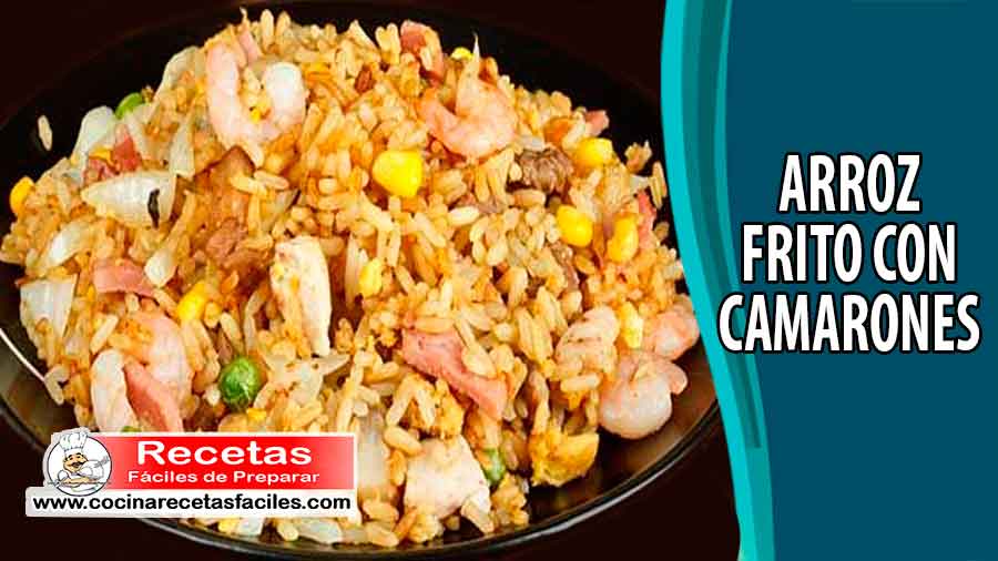 Arroz frito con camarones