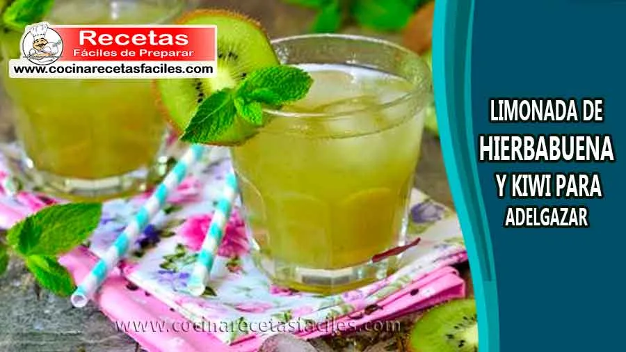 Limonada de hiervabuena y kiwi para adelgazar