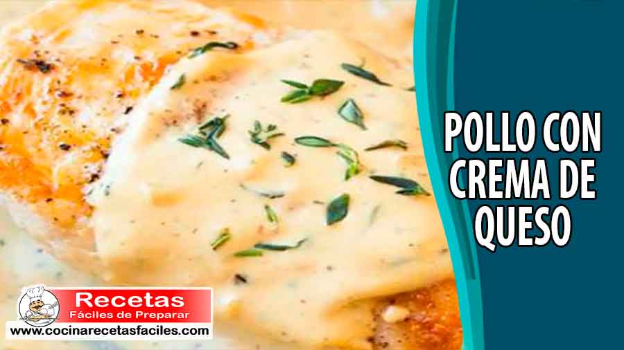 Pollo con crema de queso