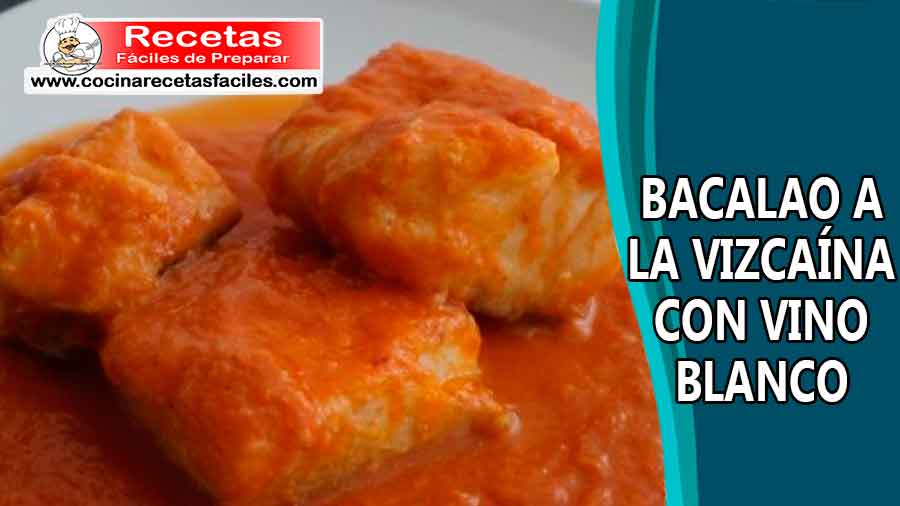 Bacalao a la vizcaína con vino blanco