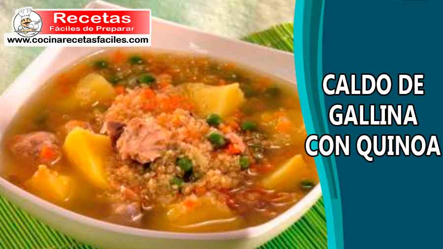 Caldo de gallina con quinoa