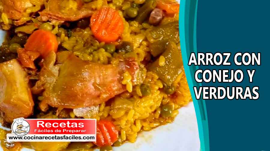 Arroz con conejo y verduras