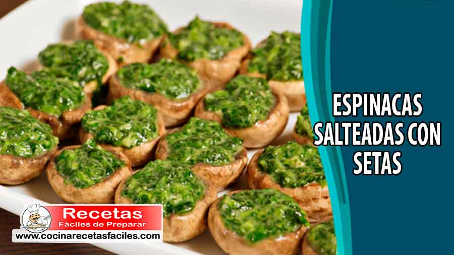 Espinacas salteadas con setas