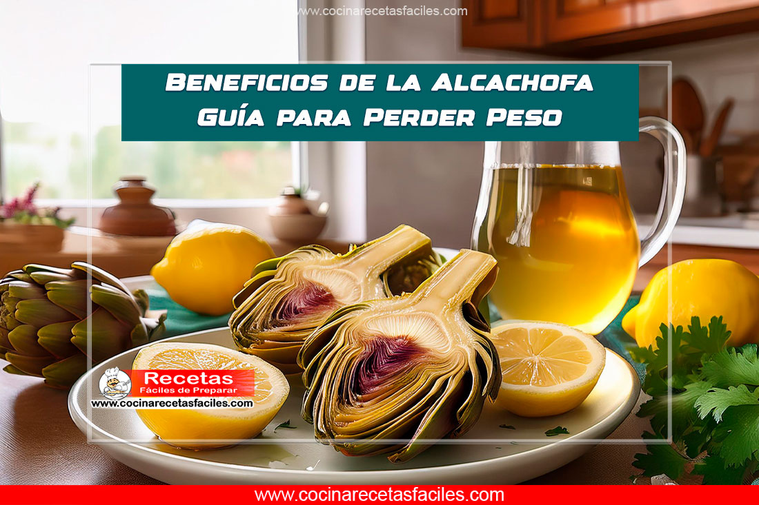 Plato con alcachofas al vapor y jarra de té de alcachofa