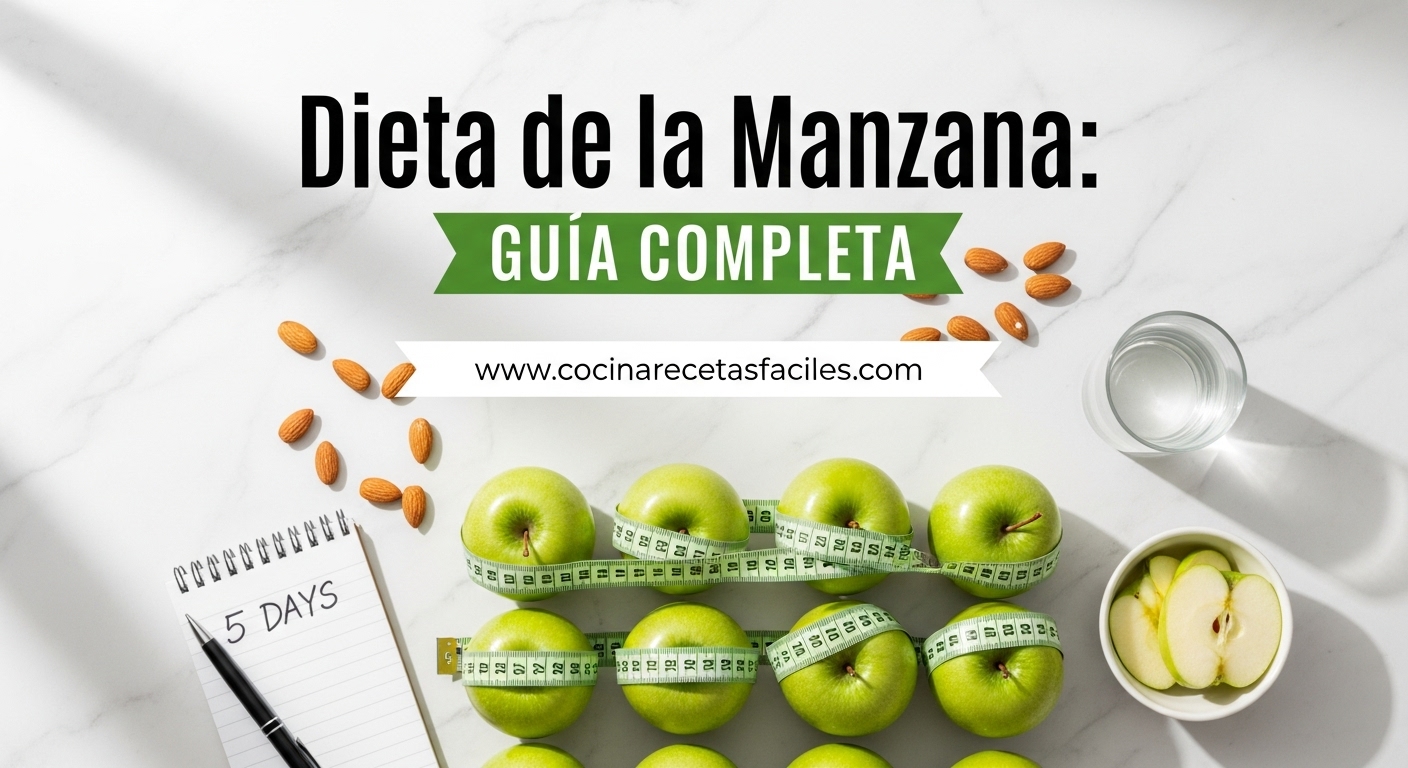 Dieta de la manzana 2025 - manzanas verdes con cinta métrica sobre mesa blanca, concepto de pérdida de peso en 5 días