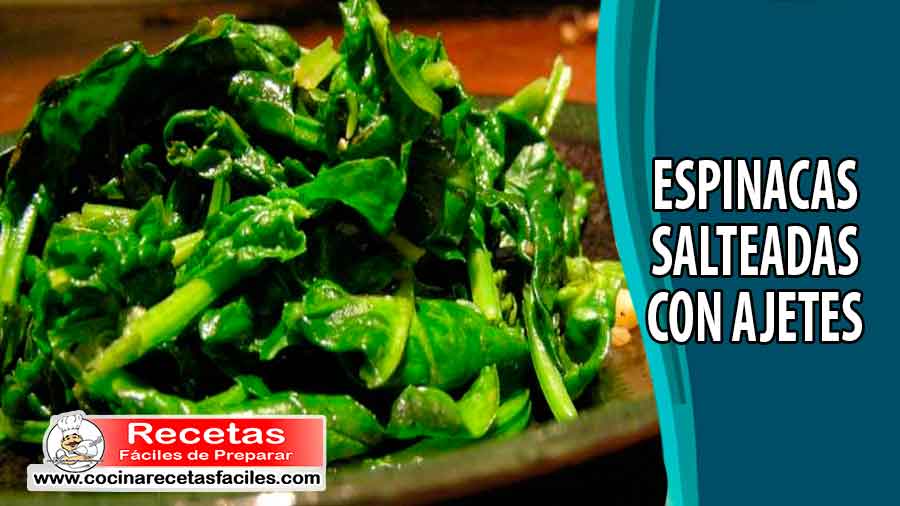 Espinacas salteadas con ajetes