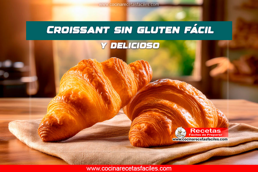 Croissant sin gluten recién horneado, dorado y crujiente