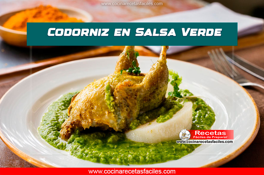 Codorniz al vapor con salsa verde y cilantro fresco