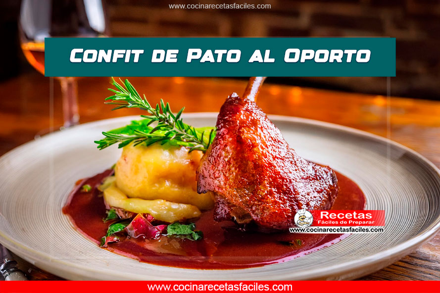 Confit de Pato al Oporto acompañado de arroz pilaf y hierbas frescas