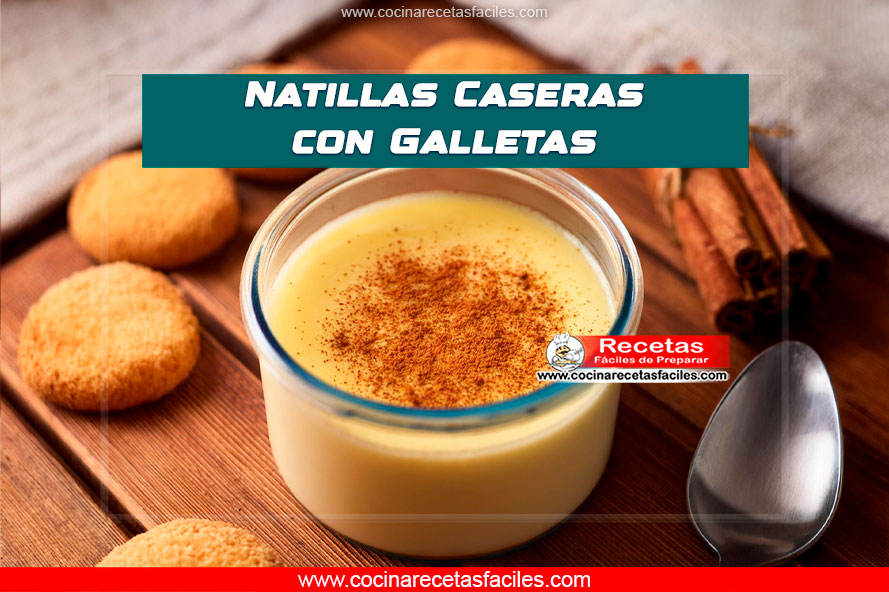 Natillas caseras con galletas decoradas con canela
