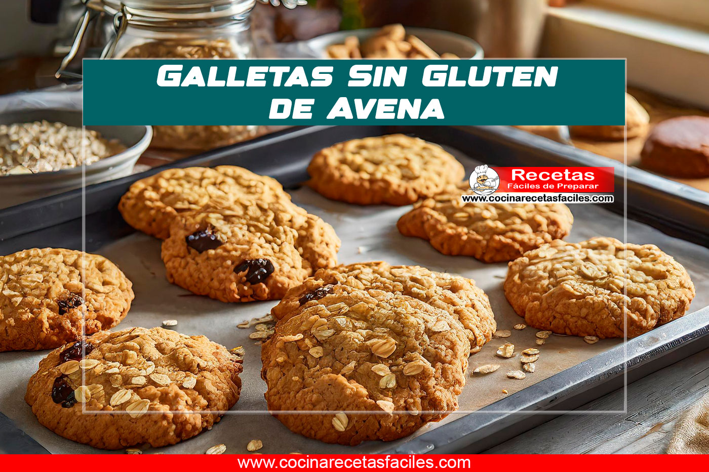 Galletas sin gluten de avena recién horneadas