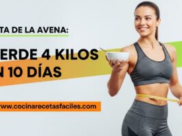 Mujerfit con cinta métrica en cintura sosteniendo bowl de avena - Dieta de la avena para perder 4 kilos en 10 días