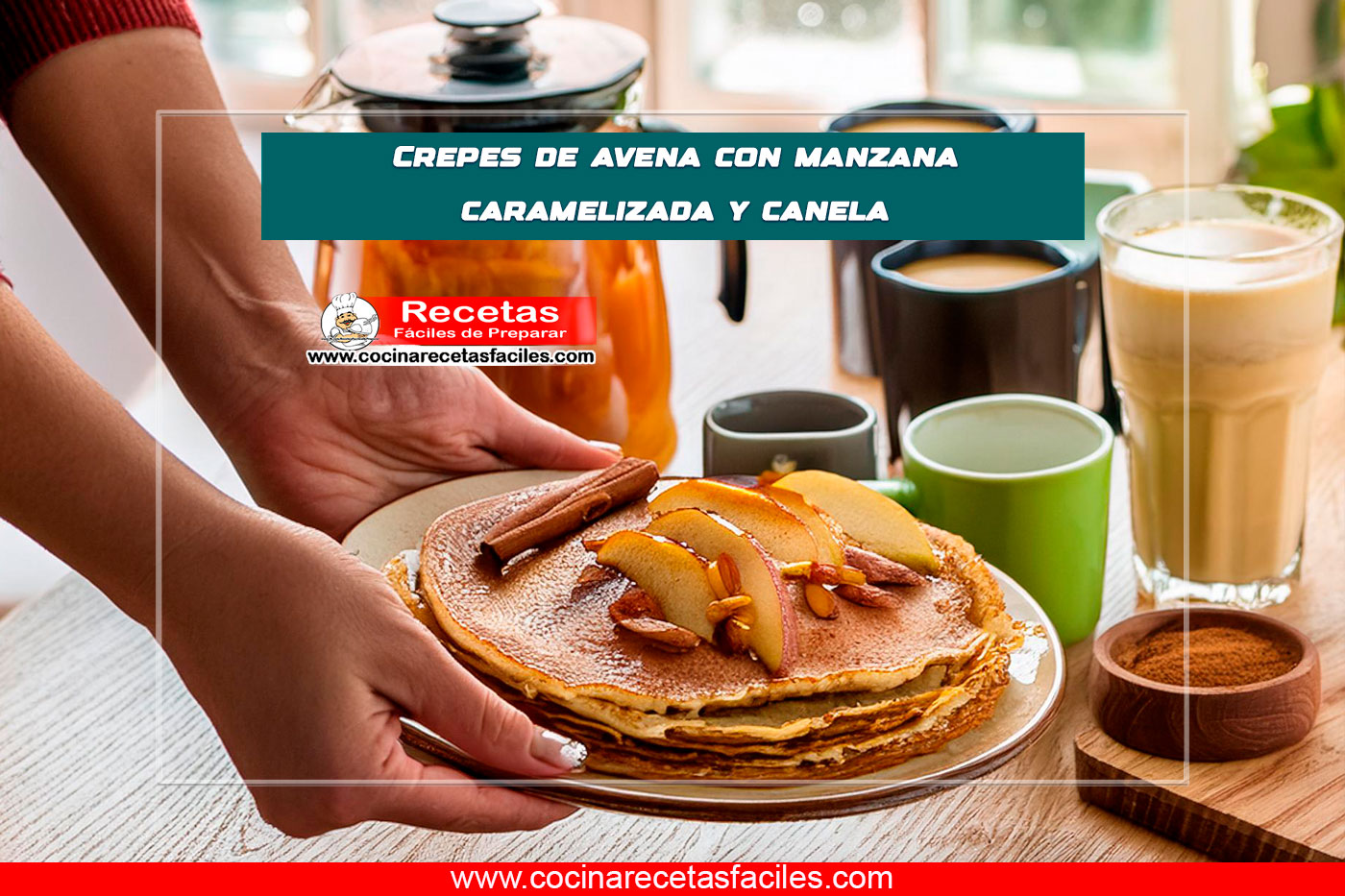 Crepes de Avena con Manzana Caramelizada y Canela