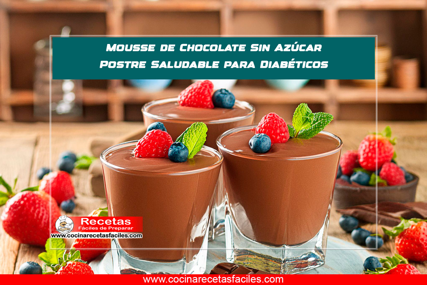 Mousse de chocolate sin azúcar para diabéticos