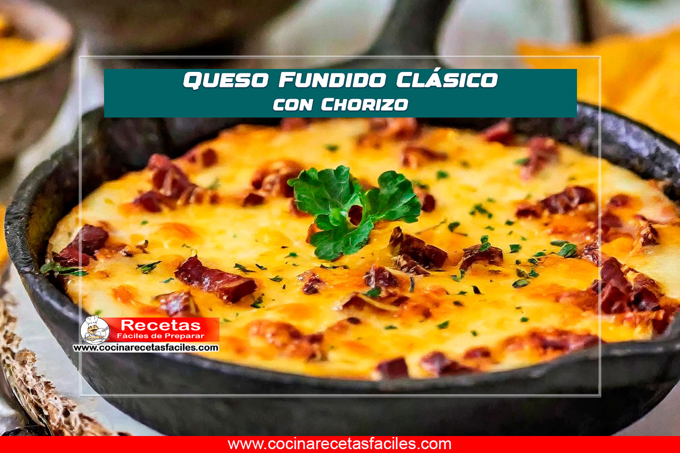Queso Fundido Clásico con Chorizo en sartén