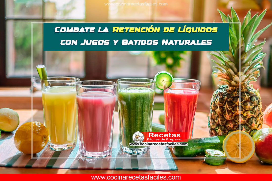 Varios vasos con jugos y batidos naturales en una cocina iluminada.