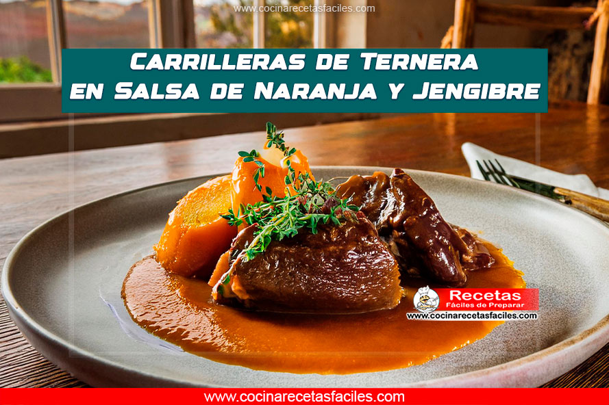 Carrilleras de ternera en salsa de naranja y jengibre con puré de batatas