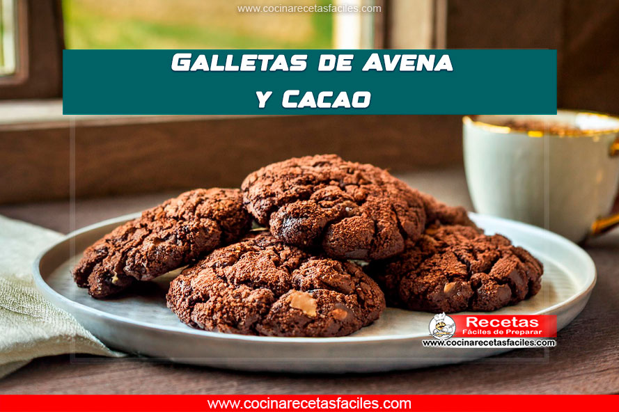 "Deliciosas galletas de avena y cacao, perfectas para un postre o merienda saludable."