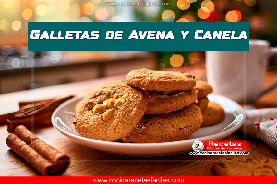 Galletas de avena y canela caseras en un plato blanco