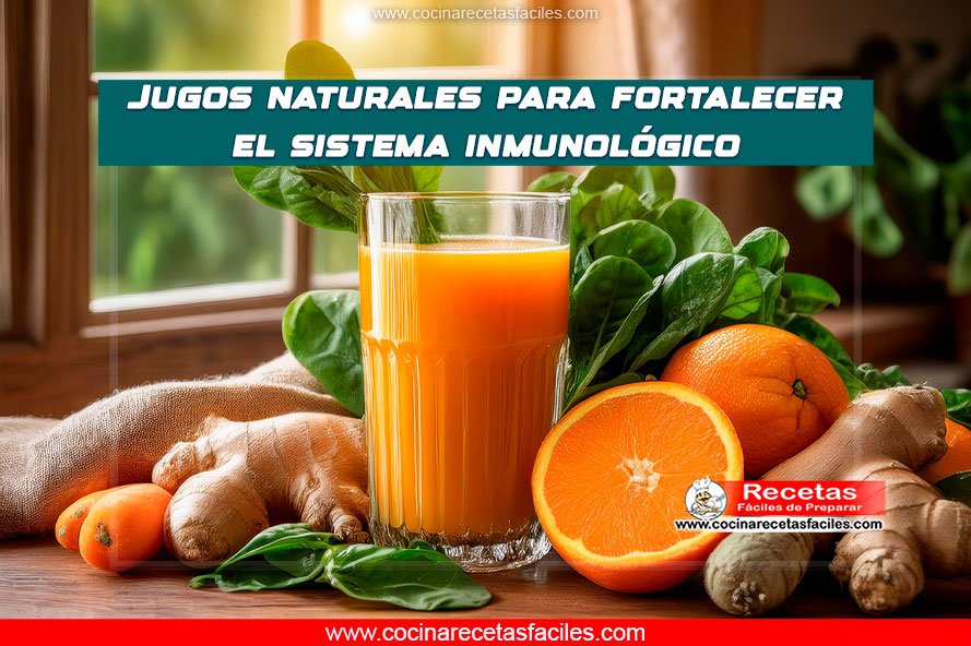 Jugo natural para fortalecer el sistema inmunológico con naranja, zanahoria y jengibre