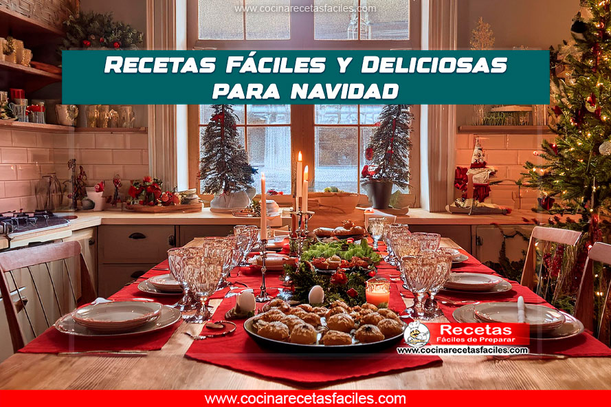 Mesa navideña con pavo, ensalada, sopa y ponche