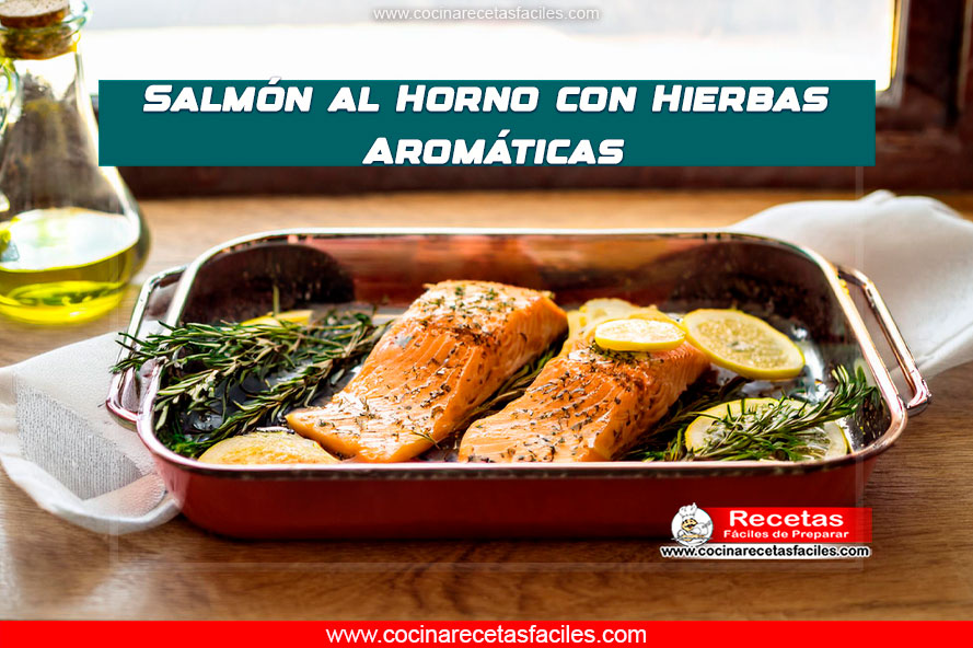 Salmón al horno con hierbas aromáticas