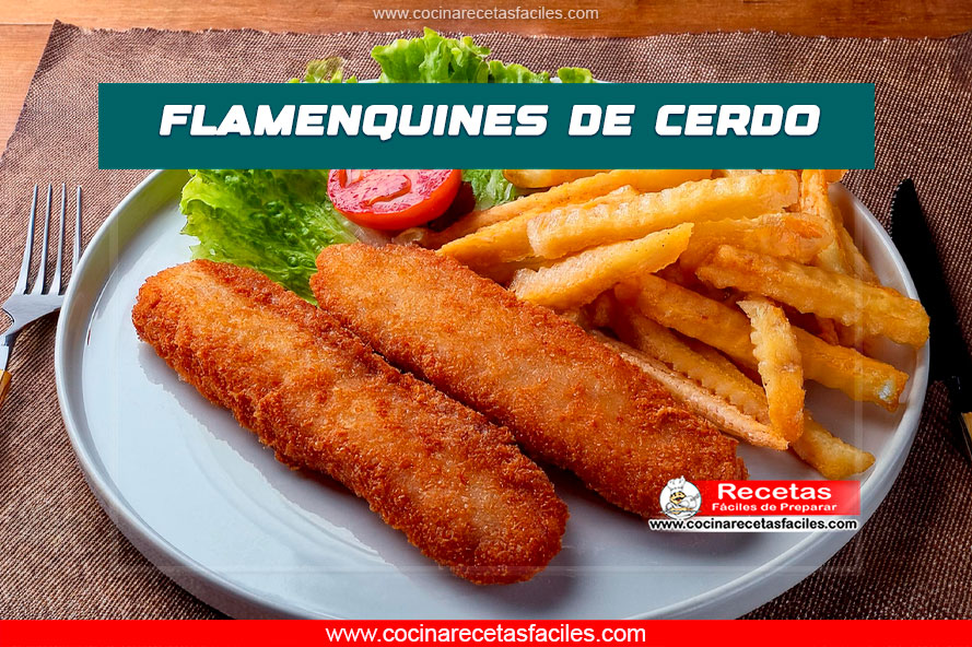 Flamenquines de cerdo crujientes acompañados de ensalada verde