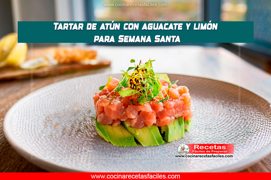 Tartar de atún fresco con aguacate y limón
