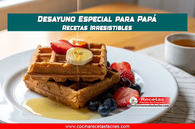 Waffles de plátano con mantequilla de maní, miel y frutas frescas servidos en una cocina con luz natural.