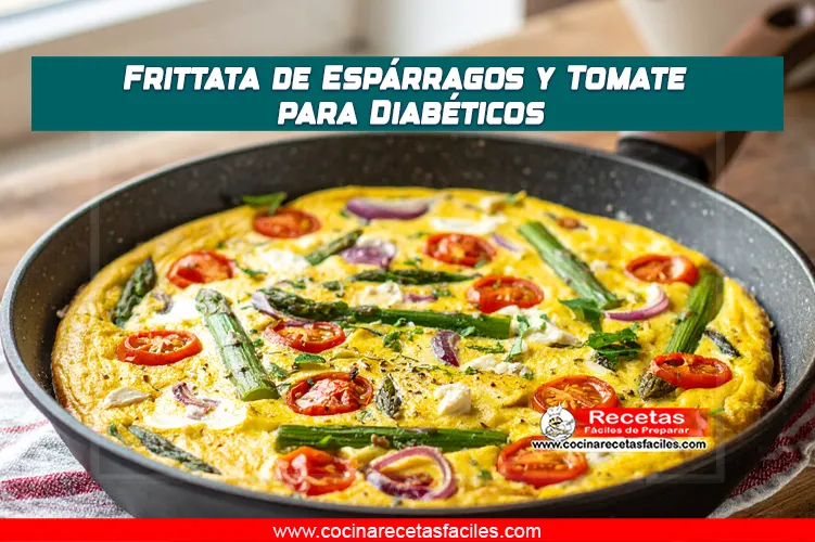 Frittata saludable de espárragos y tomate, receta baja en sodio ideal para diabéticos