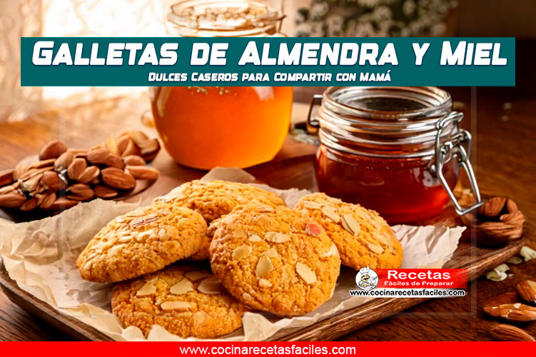 Galletas de almendra y miel caseras con almendras fileteadas