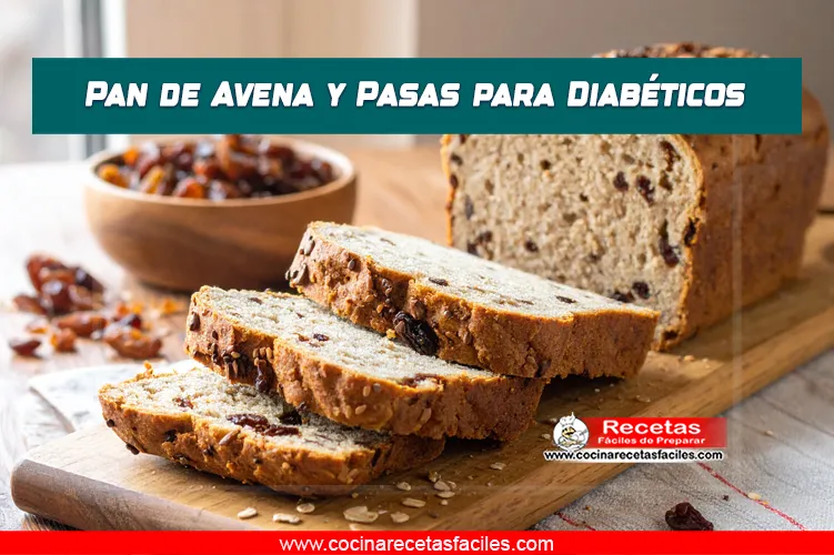 Pan saludable de avena y pasas sin azúcar, apto para diabéticos