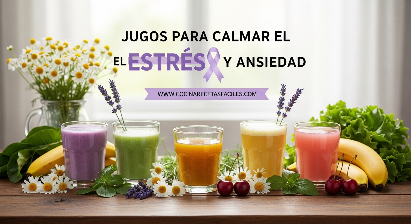 Jugos relajantes para el estrés con manzanilla, lavanda y ingredientes calmantes